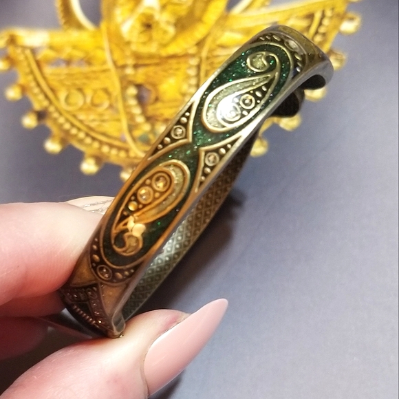 Pierre Bex Style Art Deco Revival Hinged Bangle Bracelet - Picture 3 of 8